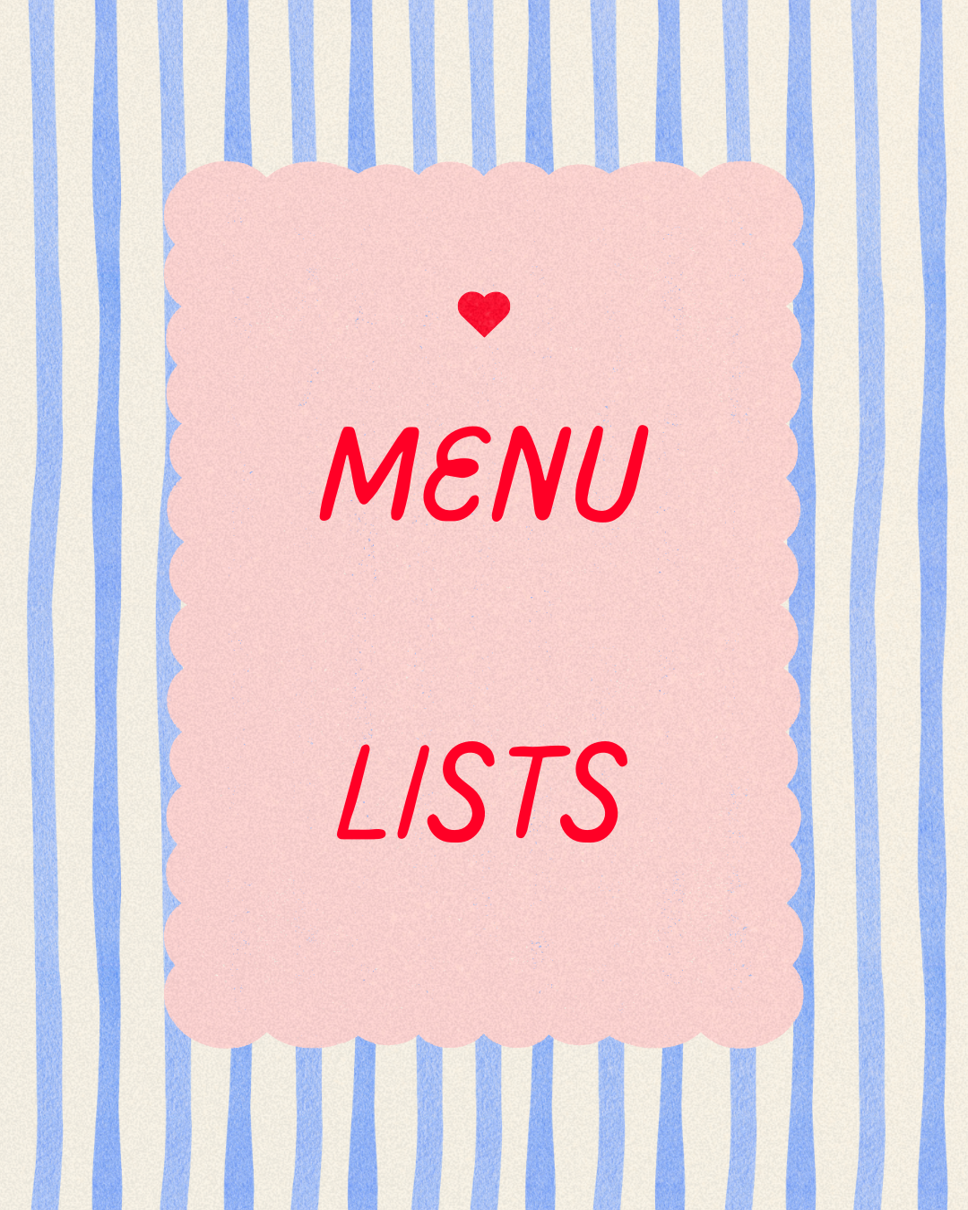 Menu Lists